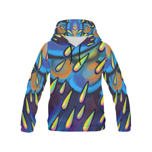 Heavy Rain Cloud Painting All Over Print Hoodie for Women (USA Size) (Model H13)