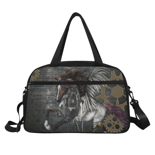 Steampunk, awesome steampunk horse with wings Fitness Handbag (Model 1671)