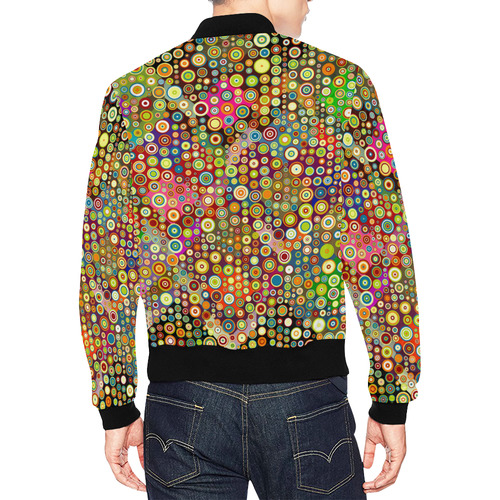 Multicolored RETRO POLKA DOTS pattern All Over Print Bomber Jacket for Men (Model H19)