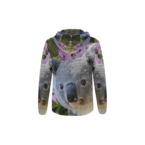 Koala and Orchids All Over Print Full Zip Hoodie for Kid (Model H14)