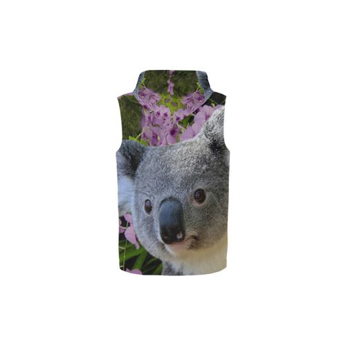 Koala and Orchids All Over Print Sleeveless Zip Up Hoodie for Kid (Model H16)