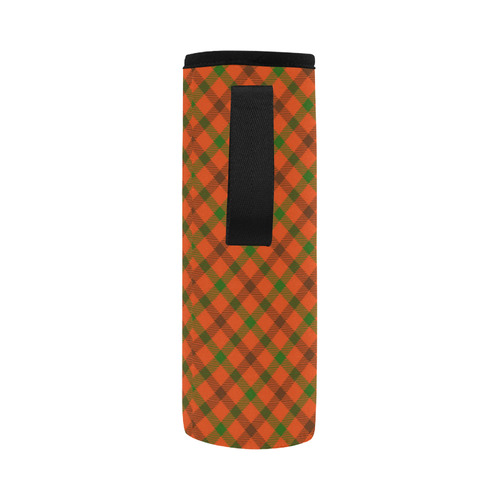 Tami plaid hunting colors tartan Neoprene Water Bottle Pouch/Large