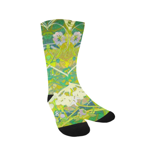 floral 1 abstract in greens and blues 2 Trouser Socks