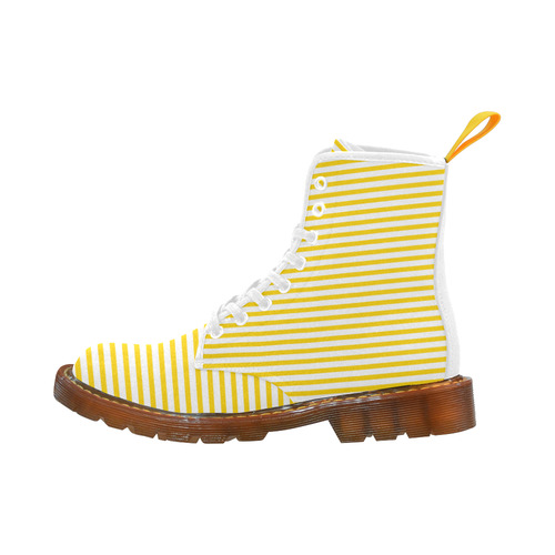 Horizontal Yellow Candy Stripes Martin Boots For Women Model 1203H