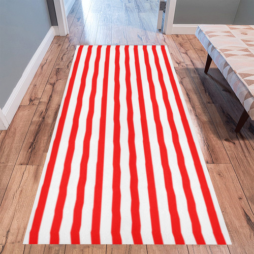 Horizontal Red Candy Stripes Area Rug 9'6''x3'3''