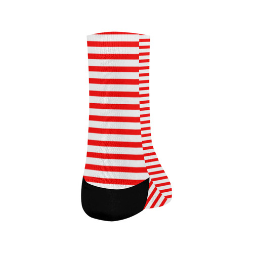 Horizontal Red Candy Stripes Crew Socks