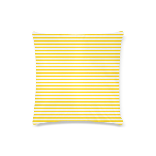 Horizontal Yellow Candy Stripes Custom Zippered Pillow Case 16"x16"(Twin Sides)