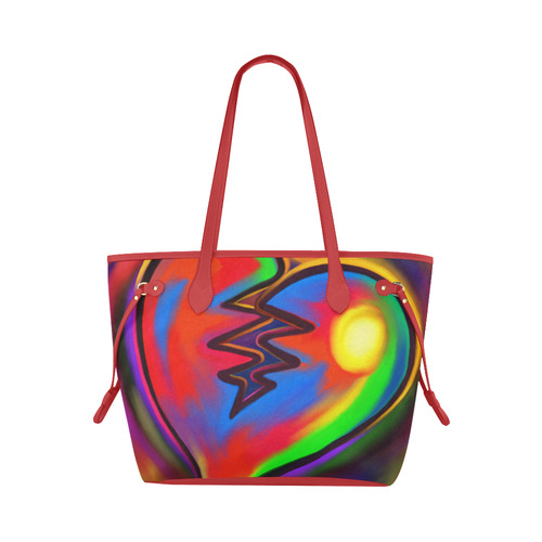 Broken Heart Vibrant Love Painting Clover Canvas Tote Bag (Model 1661)