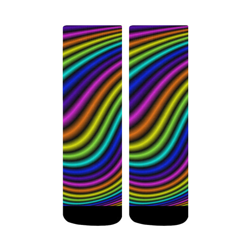 wavy rainbow Crew Socks