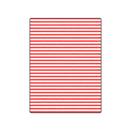 Horizontal Red Candy Stripes Blanket 50"x60"