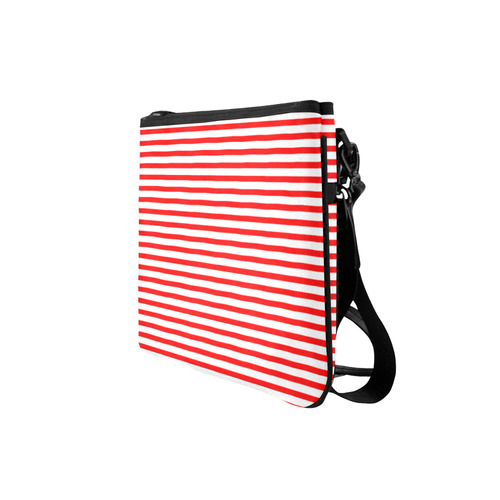 Horizontal Red Candy Stripes Slim Clutch Bag (Model 1668)
