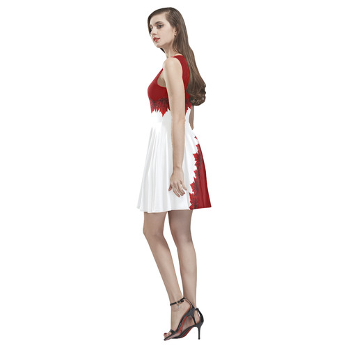 Canada Maple Leaf Dresses - Short Thea Sleeveless Skater Dress(Model D19)