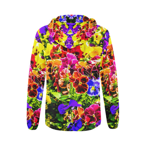 Viola Tricolor Flower colorful beautiful spring warm All Over Print Full Zip Hoodie for Women (Model H14)