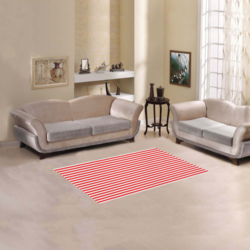 Horizontal Red Candy Stripes Area Rug 2'7"x 1'8‘’