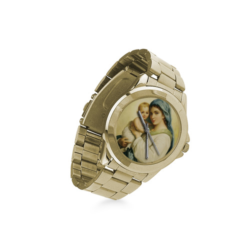 Madonna and Child - Hans Zatzka - Christian gift ideas Custom Gilt Watch(Model 101)