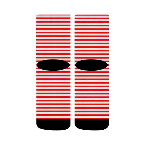 Horizontal Red Candy Stripes Crew Socks