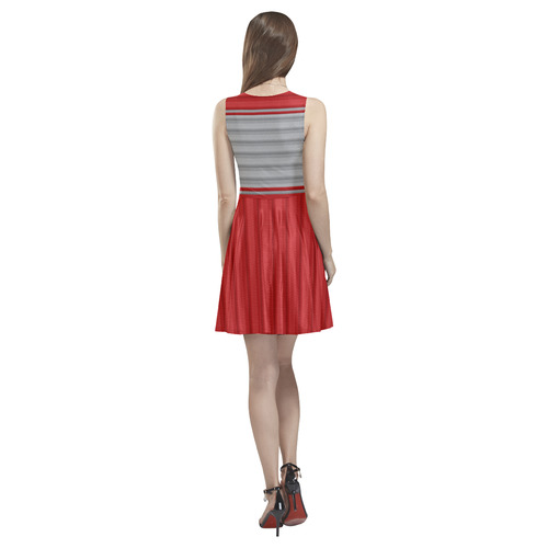 Canada Holiday Print Dresses - Short Thea Sleeveless Skater Dress(Model D19)