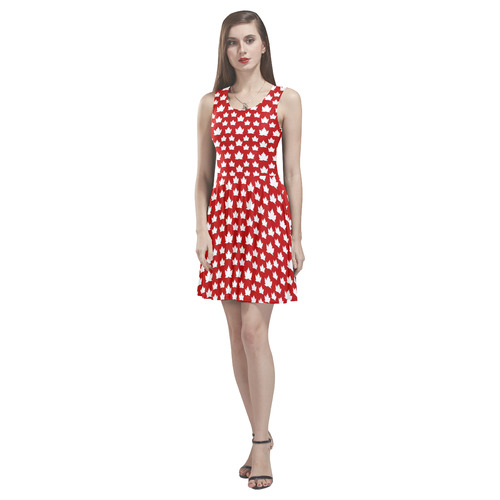 Cute Canada Dresses - Short Thea Sleeveless Skater Dress(Model D19)