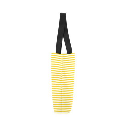 Horizontal Yellow Candy Stripes Canvas Tote Bag (Model 1657)