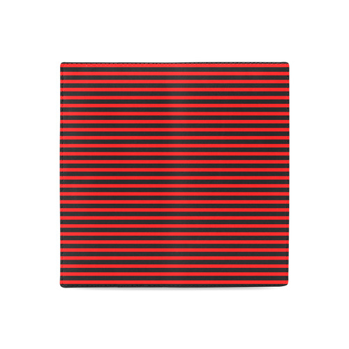 Horizontal Red Candy Stripes Women's Leather Wallet (Model 1611)