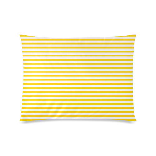 Horizontal Yellow Candy Stripes Custom Picture Pillow Case 20"x26" (one side)