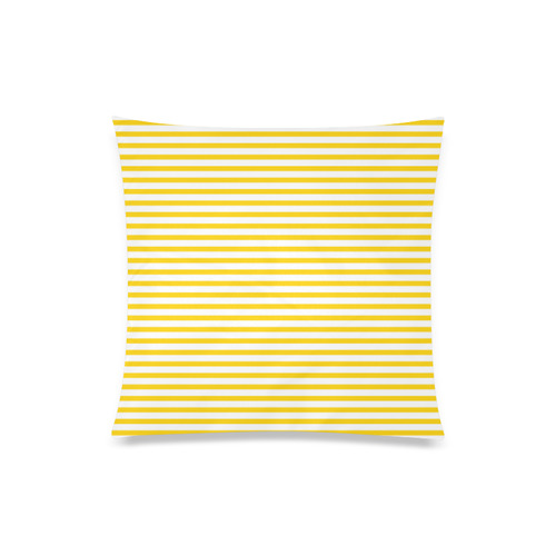 Horizontal Yellow Candy Stripes Custom Zippered Pillow Case 20"x20"(Twin Sides)