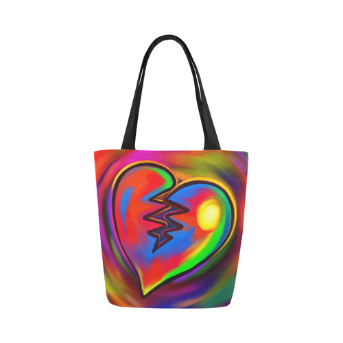 Broken Heart Vibrant Love Painting Canvas Tote Bag (Model 1657)