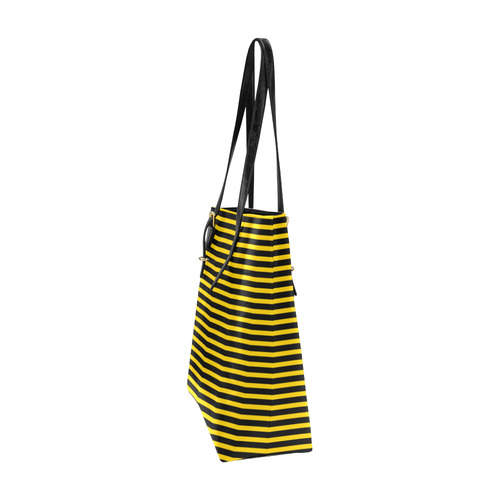 Horizontal Yellow Candy Stripes Euramerican Tote Bag/Small (Model 1655)