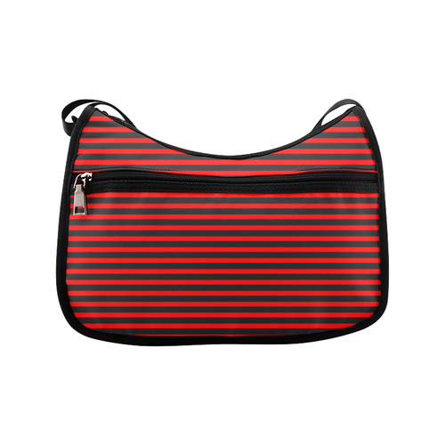 Horizontal Red Candy Stripes Crossbody Bags (Model 1616)