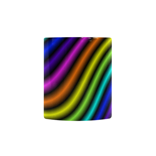 wavy rainbow Custom Morphing Mug