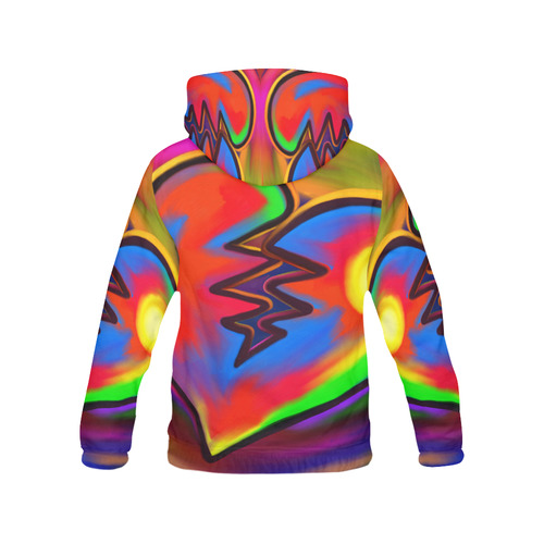 Broken Heart Vibrant Love Painting All Over Print Hoodie for Women (USA Size) (Model H13)