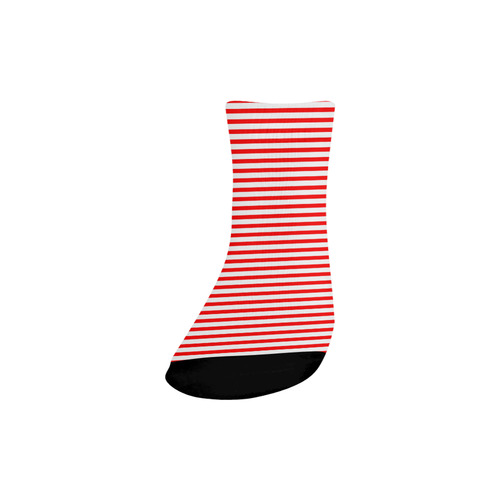 Horizontal Red Candy Stripes Quarter Socks