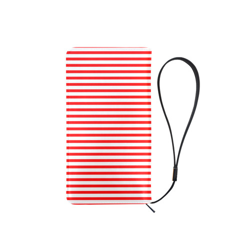 Horizontal Red Candy Stripes Men's Clutch Purse （Model 1638）
