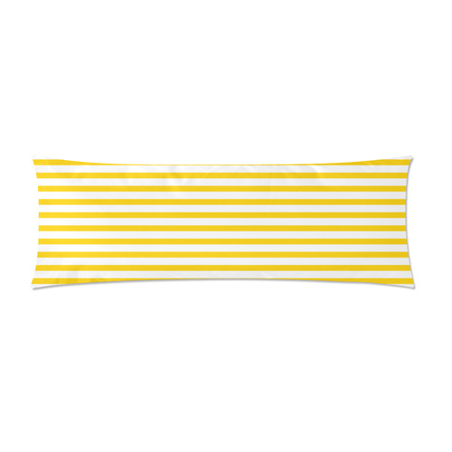 Horizontal Yellow Candy Stripes Custom Zippered Pillow Case 21"x60"(Two Sides)
