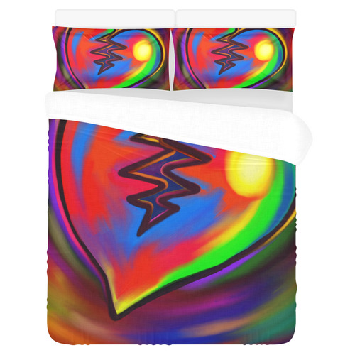 Broken Heart Vibrant Love Painting 3-Piece Bedding Set