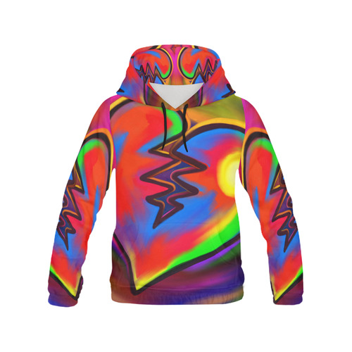 Broken Heart Vibrant Love Painting All Over Print Hoodie for Men/Large Size (USA Size) (Model H13)