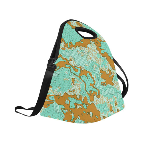 Unique abstract pattern mix 2F by FeelGood Neoprene Lunch Bag/Large (Model 1669)