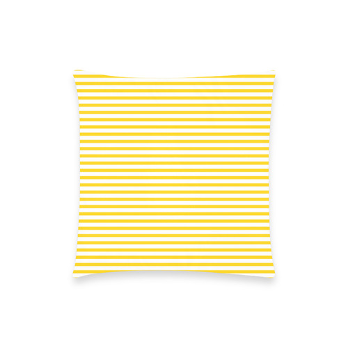 Horizontal Yellow Candy Stripes Custom  Pillow Case 18"x18" (one side) No Zipper