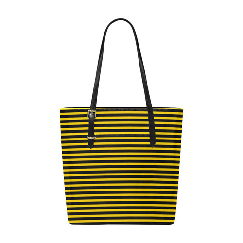 Horizontal Yellow Candy Stripes Euramerican Tote Bag/Small (Model 1655)