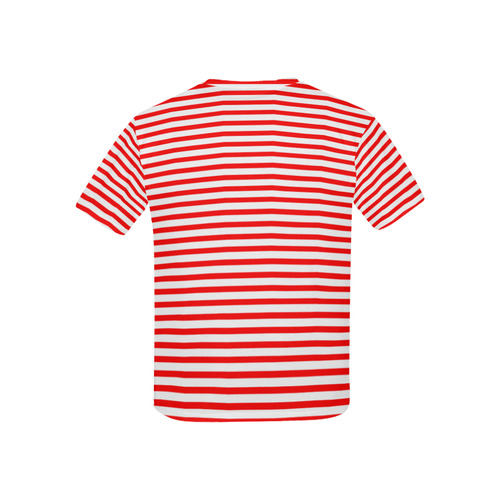 Horizontal Red Candy Stripes Kids' All Over Print T-shirt (USA Size) (Model T40)