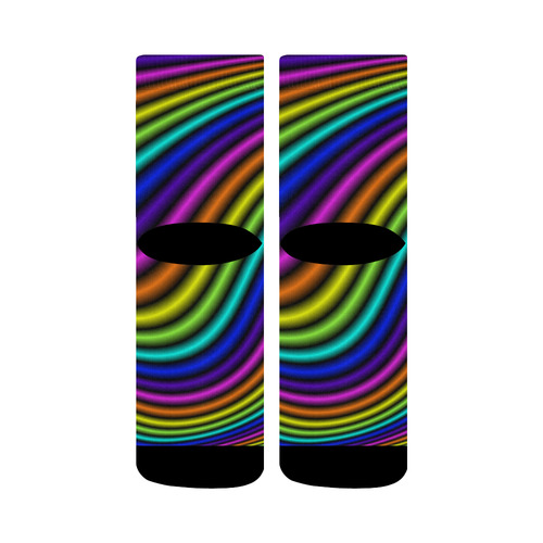 wavy rainbow Crew Socks