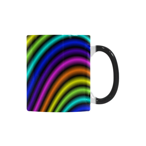 wavy rainbow Custom Morphing Mug