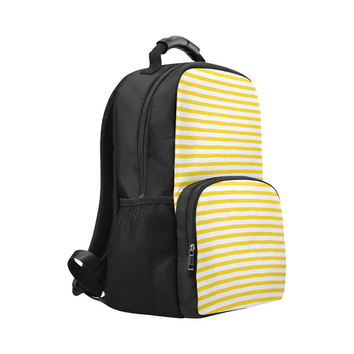 Horizontal Yellow Candy Stripes Unisex Laptop Backpack (Model 1663)