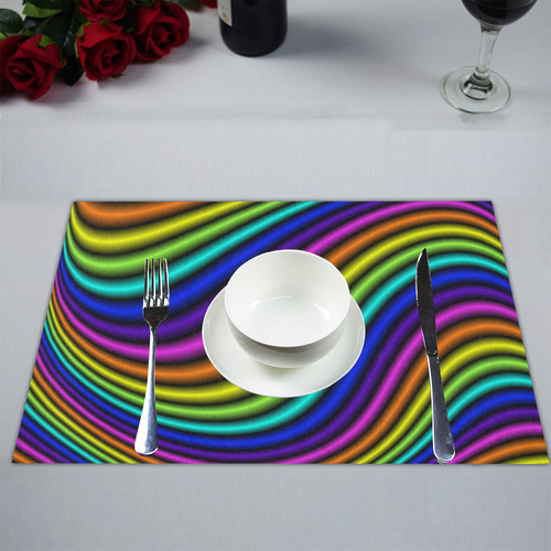 wavy rainbow Placemat 14’’ x 19’’ (Set of 2)