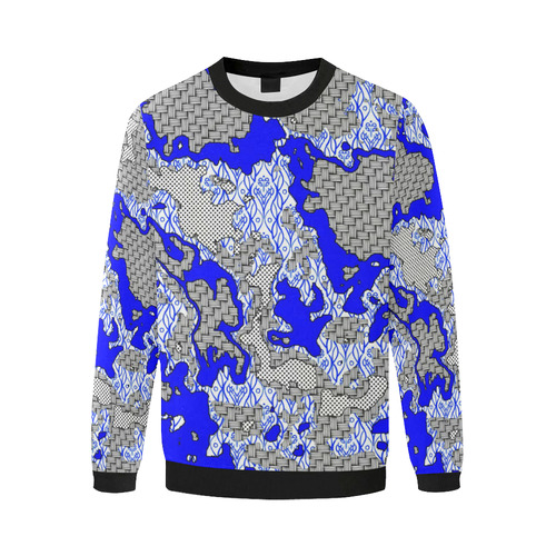 Unique abstract pattern mix 2B by FeelGood Men's Oversized Fleece Crew Sweatshirt (Model H18)