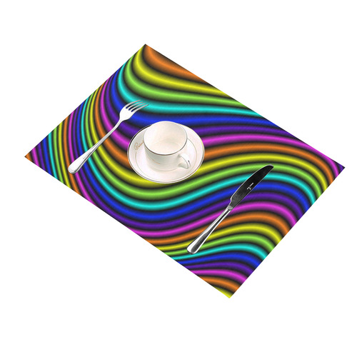 wavy rainbow Placemat 14’’ x 19’’ (Set of 2)