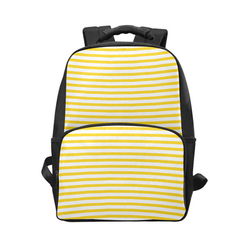 Horizontal Yellow Candy Stripes Unisex Laptop Backpack (Model 1663)