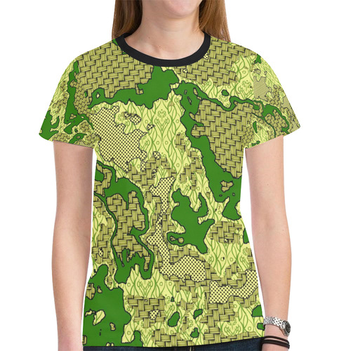 Unique abstract pattern mix 2C by FeelGood New All Over Print T-shirt for Women (Model T45)