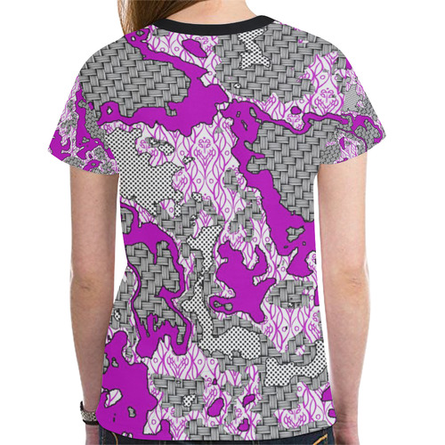 Unique abstract pattern mix 2D by FeelGood New All Over Print T-shirt for Women (Model T45)