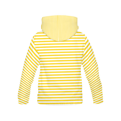 Horizontal Yellow Candy Stripes All Over Print Hoodie for Men/Large Size (USA Size) (Model H13)